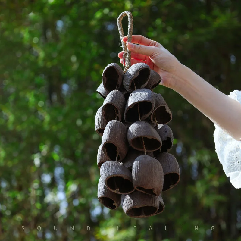 Handmade Nutshell Ling Wind Chimes Natural Seed Bags Pendants Yoga Healing Hanging Bells Holiday Gifts Small Objects