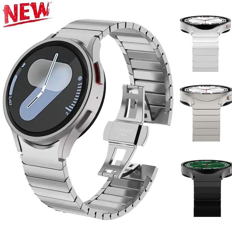 Luxuriöses Titan-Farbband für Samsung Galaxy Watch 6 4Classic 47mm 43mm 7 6 5 4 40mm 44mm Metall-Edelstahl-Armband