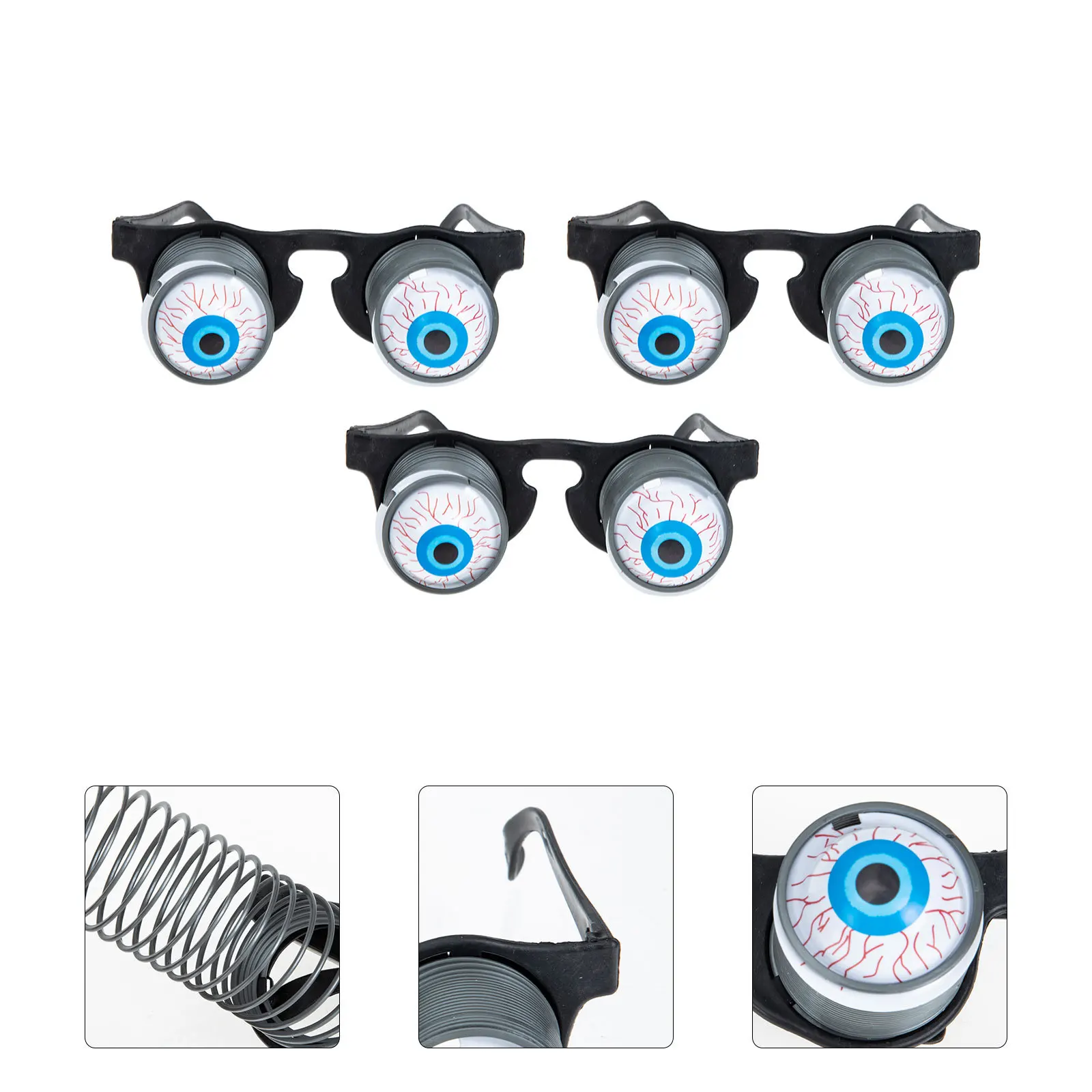 3 قطع من نظارات مقلة العين المزيفة، ملابس العين المضحكة، عيون مبتكرة للمرحلة، ملحقات الحفلات، نظارات مضحكة
