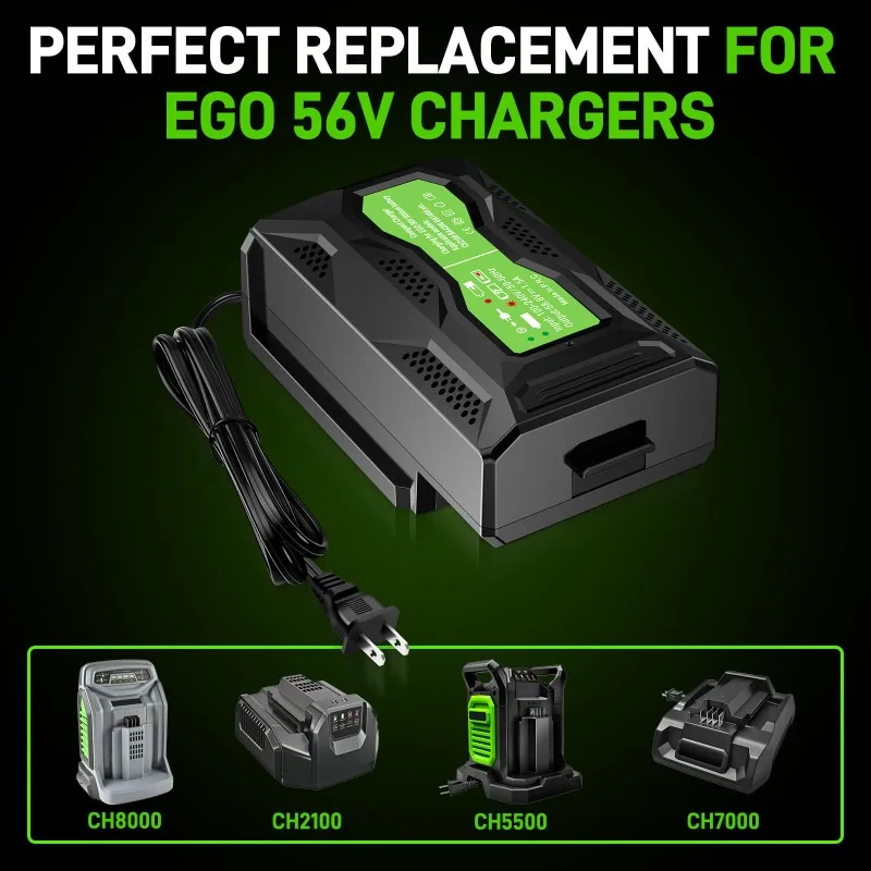 Portable Mini Charger Fast Charger Compatible with For EGO 56V Batteries Replacement for EGO 56V Chargers Models CH3200 CH5500