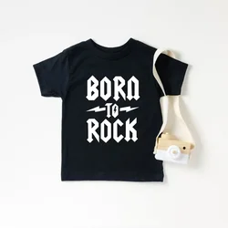 Born To Rock Kids T-Shirt Boys Girls Unisex Baby Clothes Cool Fashion Style Tops Children Summer Short Sleeve Graphic Tee Shirt