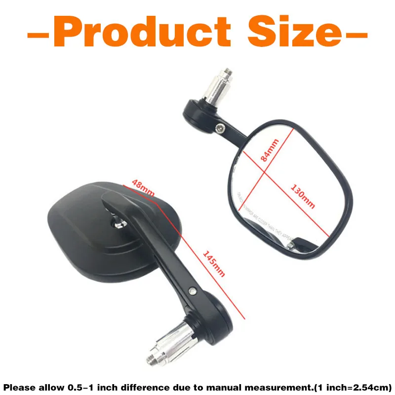 Motorrad-Lenker-Rückspiegel, universell passend für 7/8" (22 mm) Lenker, Rückspiegel für Kawasaki Z650, Z900, Ducati Panigale V2. – Detail 4