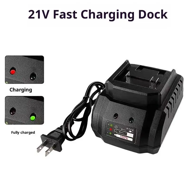 

【LM】1Pcs US Plug Universal Li-ion Battery Charger For MT 21V 2A Power Tool Smart Charger Fast Charging Multiple Protections