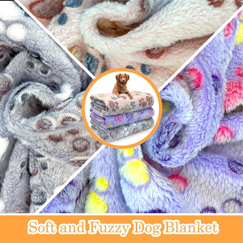 New Pet Blanket Cute Dog Paw Pattern Soft Fluffy Pet Mat High Quality Flannel Warm Comfortable Cartoon Blanket for Cat Dogs Gift