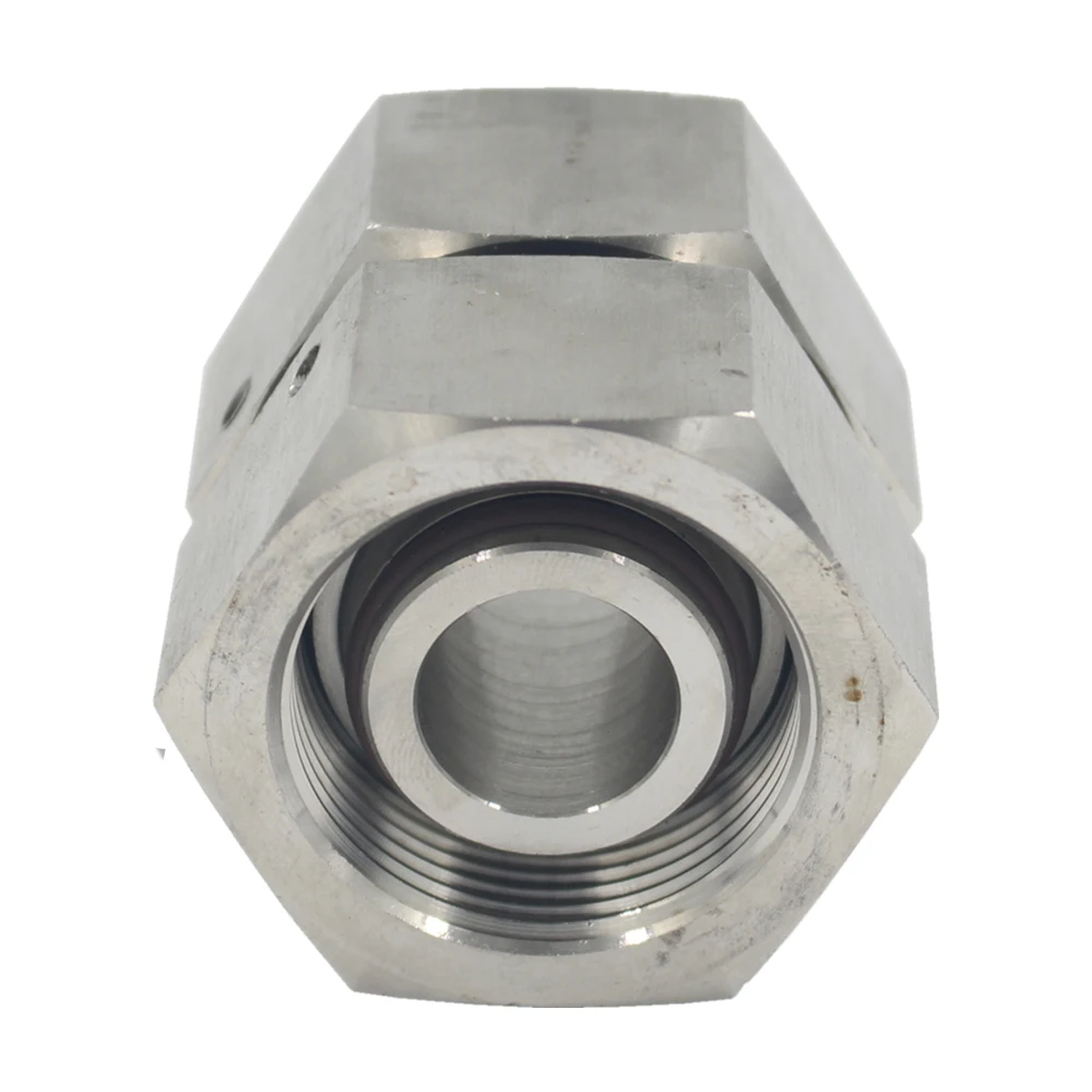 Stainless Steel Standard GZ-71 Two-end Live Nut Combination Straight-through Joint 24 Degree Cone