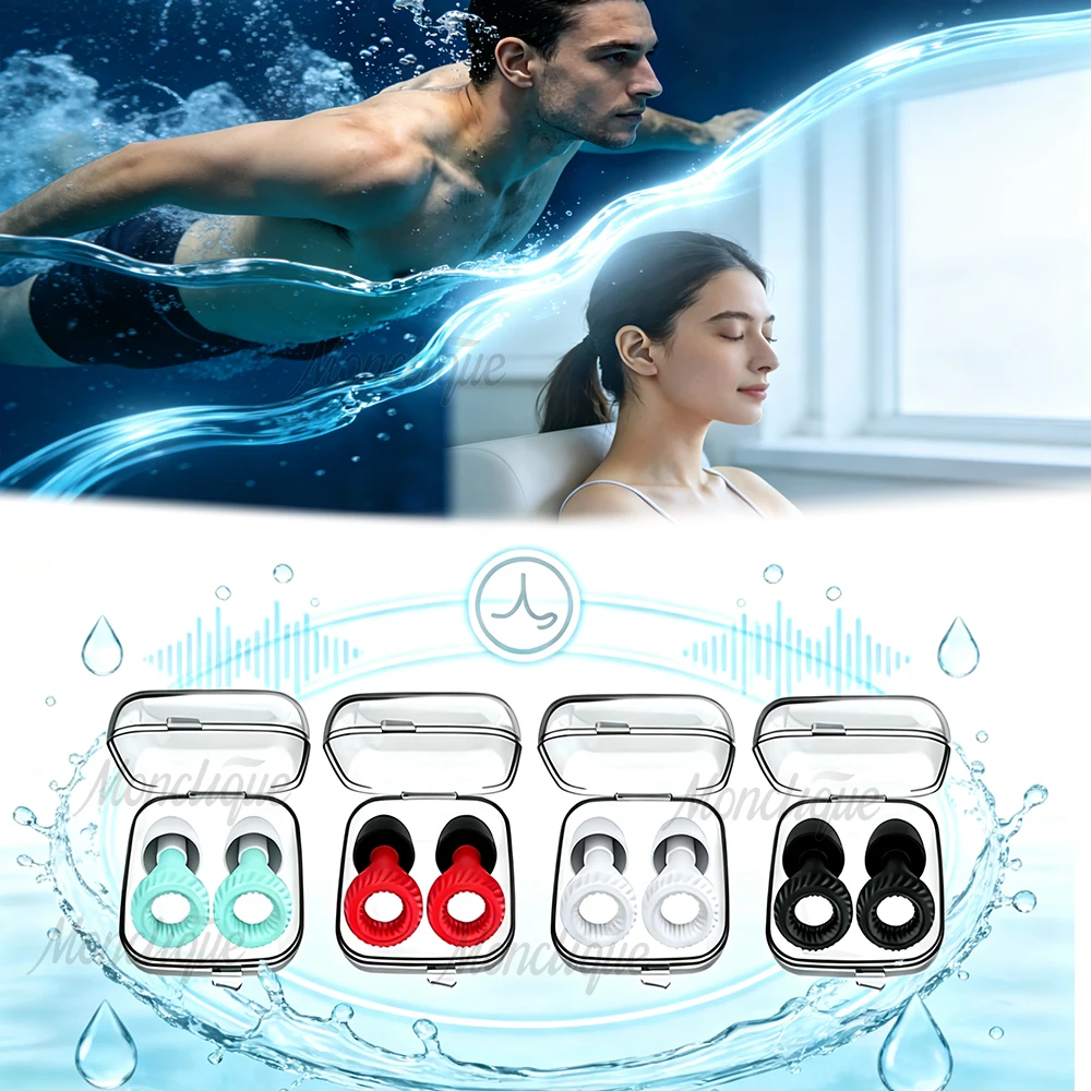 Waterproof Noise-canceling Earplugs Sleep Soft Silicone Earplugs Reusable Sound Insulation Noise Filterings Wimming Learn Travel