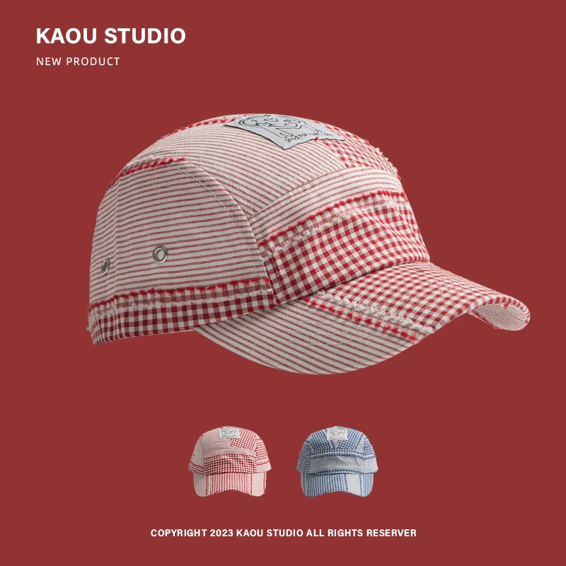 

Splicing five-piece baseball cap women's spring and summer new versatile outdoor street short-brimmed cap men