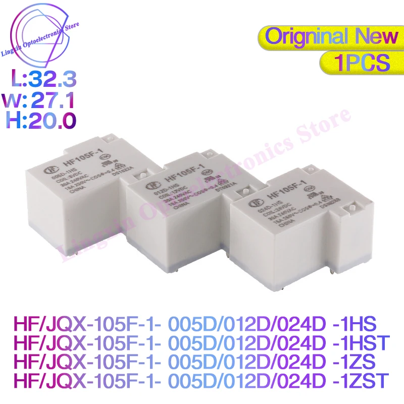 

Оригинальные новые реле HF / JQX 105F-1 -005D 012D 024D -1HS-1cav-1ZS -1ZST 30A/20A 4/5PIN 5 в 12 В 24 В постоянного тока, зеркальные реле, 1 шт.