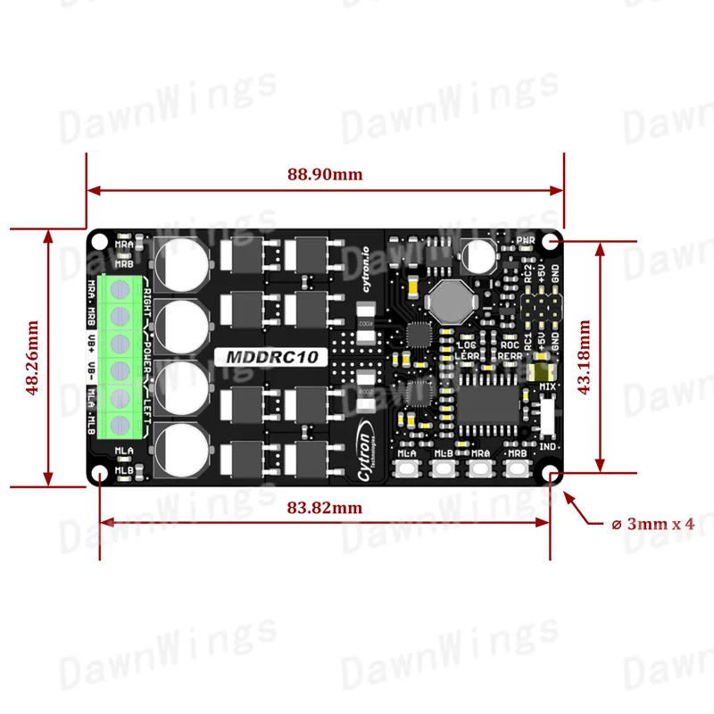 سائق محرك DC Cytron MDDRC10 10Amp 7V-30V لـ R/C (قناتين)