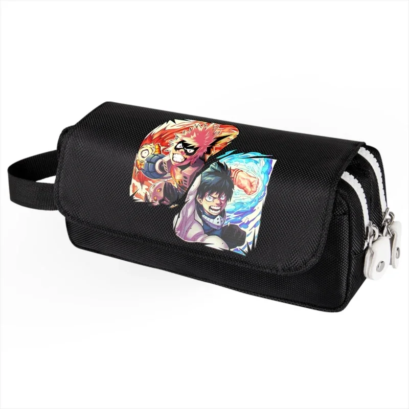 Estuche de lápices de My Hero Academia, bolsa de cosméticos de dibujos animados de Anime, papelería para estudiantes, bolsas con tapa multifunción, regalo