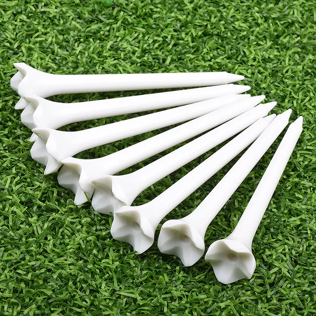 10 sztuk 70mm 83mm długość profesjonalna koszulka plastikowe koszulki golfowe 4 pazury trwałe plastikowe koszulki golfowe akcesoria golfowe dla golfistów