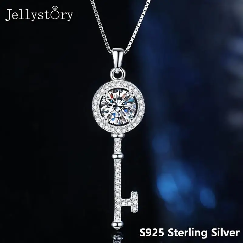 collar-con-colgante-de-llave-de-plata-de-ley-s925-con-moissanita-para-mujer-moda-clasica-colgante-ligero-de-lujo-cadena-para-clavicula-joyeria