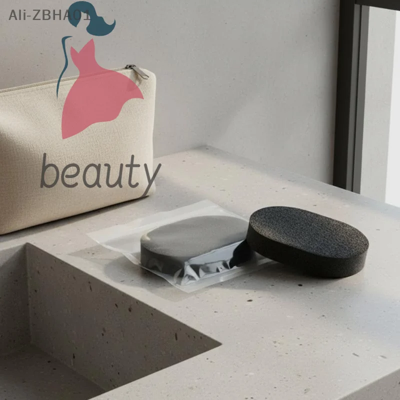 1Pcs Soft Bamboo Charcoal Beauty Puff Gentle Deep Pore Cleansing Face Sponge for Makeup Removal Daily Use