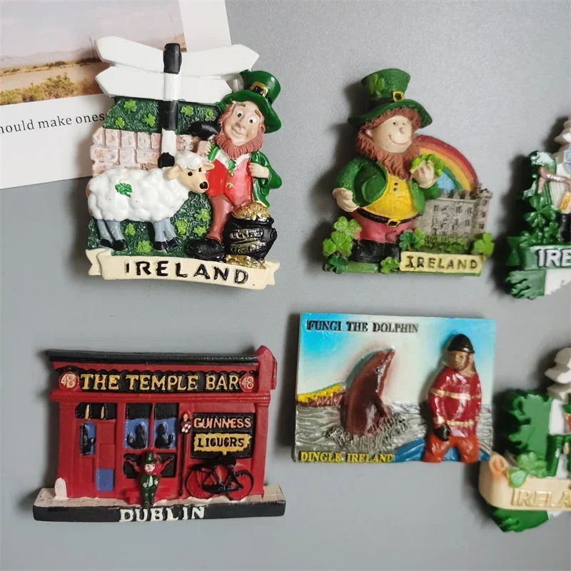 Ireland Fridge Magnets Cartoon Irish Dublin Belfast World Tourism Fridge Magnets Souvenir Refrigerator Magnets Home Decoration