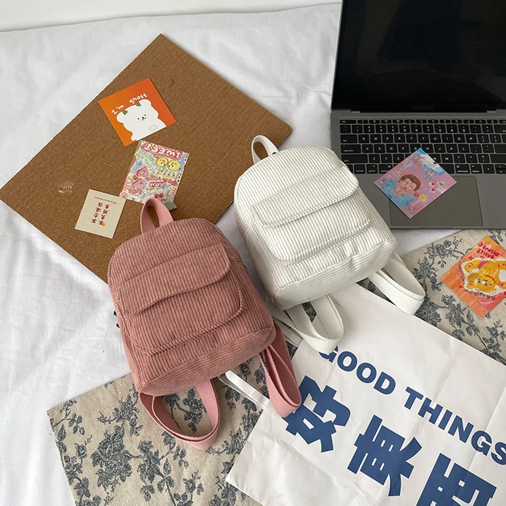 حقيبة ظهر نسائية صغيرة أنيقة بلون سادة حقيبة ظهر قصيرة بسيطة للفتيات الطالبات حقيبة كتب كلاسيكية للسفر المدرسي