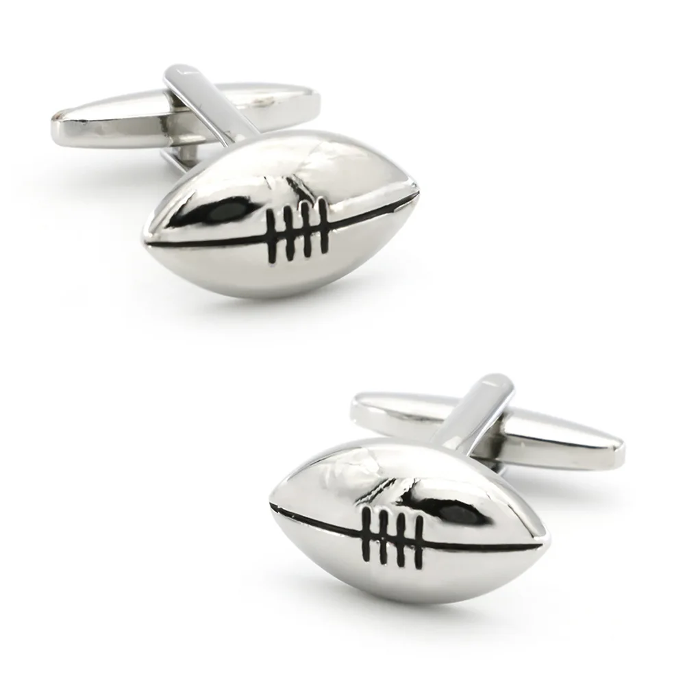 Men Sports Theme Cufflinks Rugby Ball Baseball Player Cuff Links Sport Shirt Cuff Buttons Suit Decor Gift  Sports Fans Wedding
