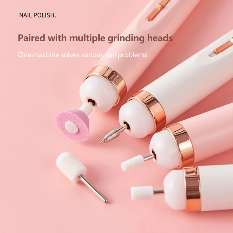 Elektrische 5-in-1 nail art-set, professionele manicuremachine met ingebouwd licht.