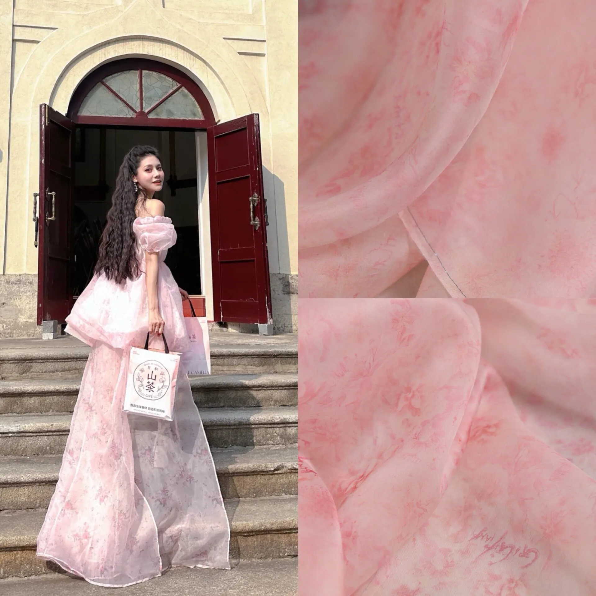 3m Txl Designer Cult Art Beautiful Floral Silk Organza Fabric Lightweight with Structured Silhouette