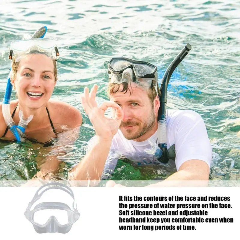 Swim Goggles With Nose Cover Transparent Swim Goggles Diving Transparent Goggles Swim Maskue Diving Goggles Anti-Fog Leak-Proof