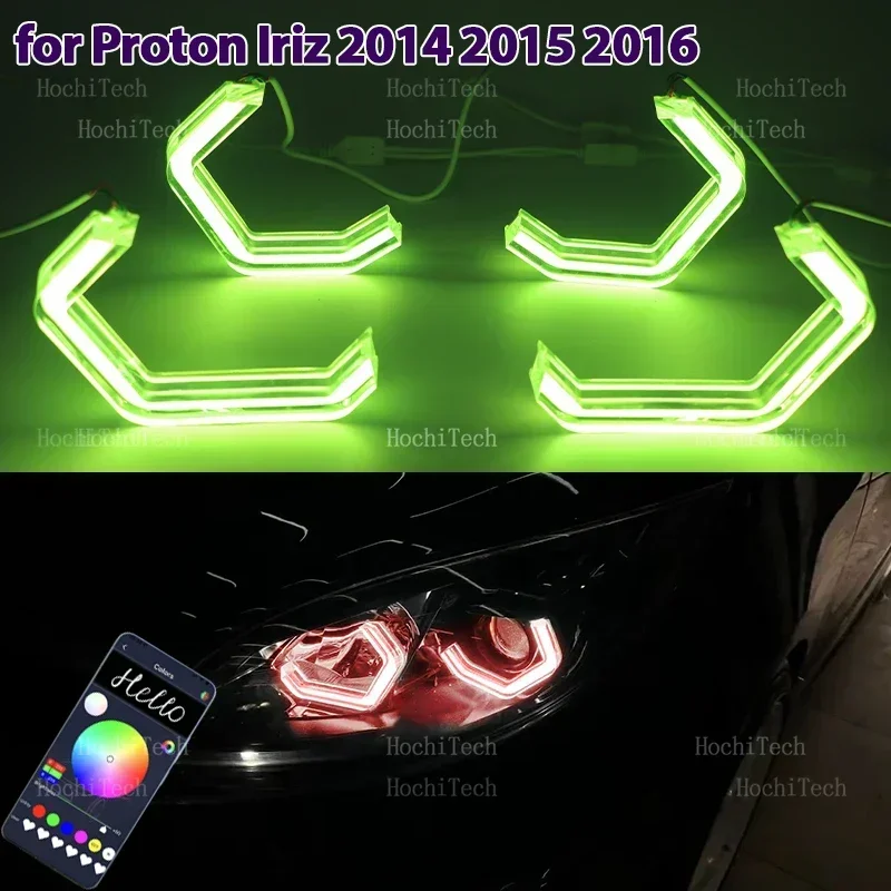

multi-colored Ring Angel Eyes RGB M4 Style LED App control for Proton Iriz 2014 2015 2016