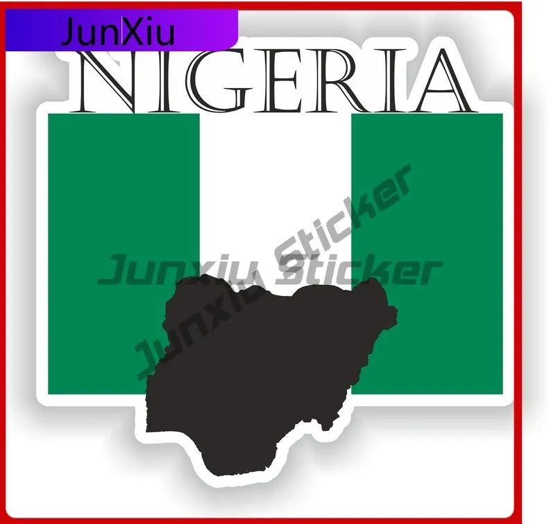 

Nigeria Flag Map Contour Emblem Stickers Custom Decals Motorcycle Stickers Vinyl Decal For Car Decorations Accessories Auto Pvc