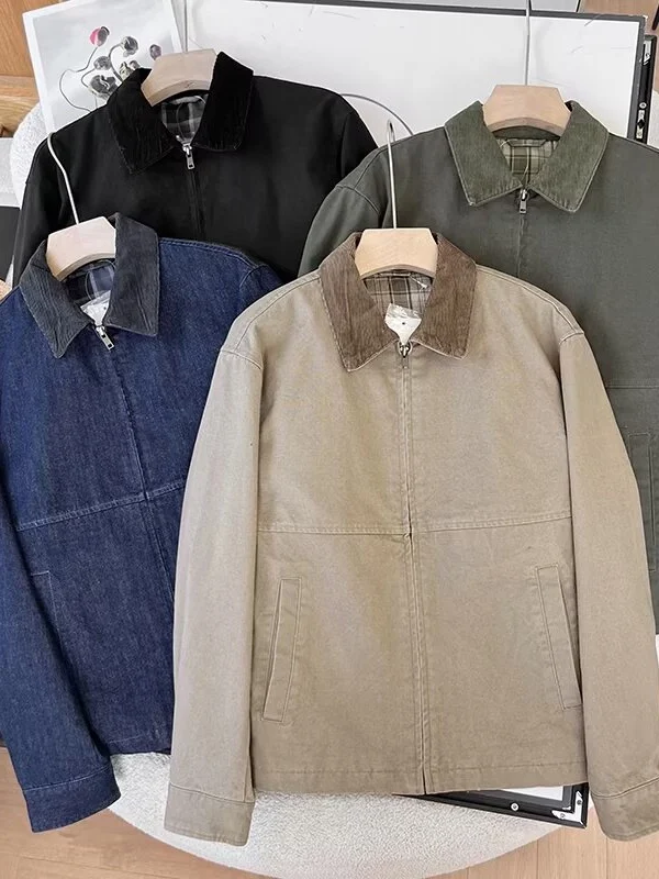 

Повседневная куртка на молнии с отложным воротником, осенне-зимняя верхняя одежда свободного кроя с длинными рукавами, цветная, из полиэстера