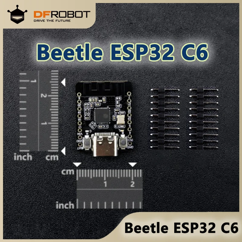 

DFRobot Beetle ESP32 C6 Mini IoT Deve Board для беспроводного смарт-носимого устройства Поддержка BLEWiFi Zigbee Резьбовая зарядка аккумулятора