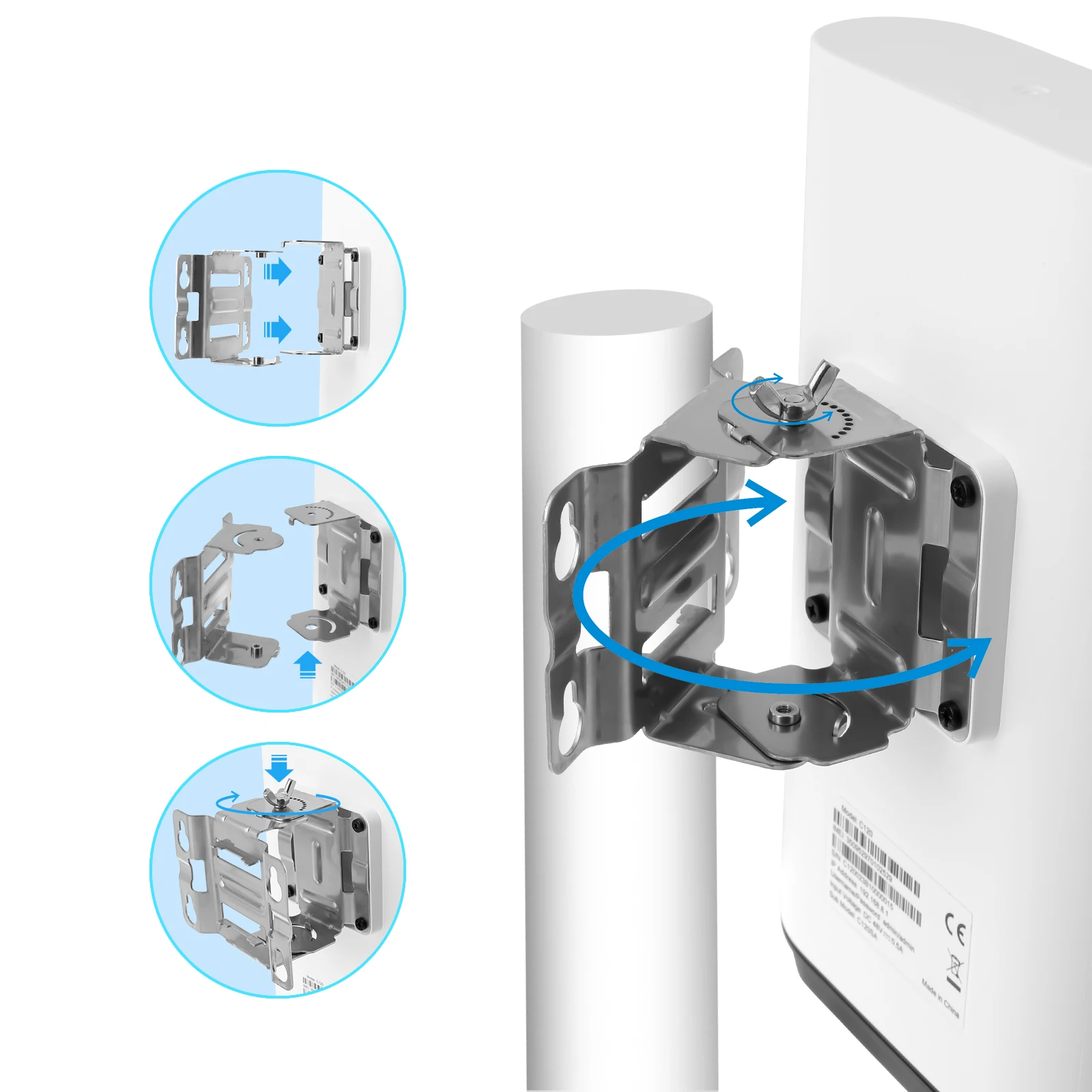 KuWFi 5G ODU Router with SIM Card Slot Wi-Fi 6 Wireless Router Gigabit Ethernet Port IP66 Waterproof Firewall Security