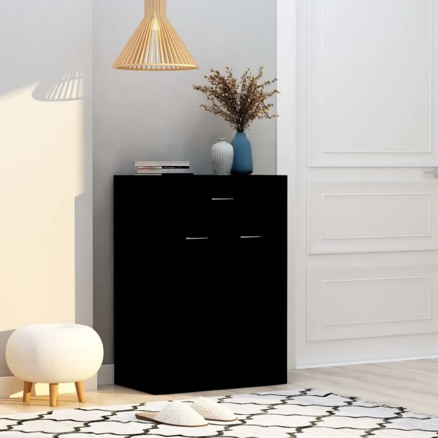 

Shoe Cabinet Black 23.6x13.8x33.1 Engineered Wood
