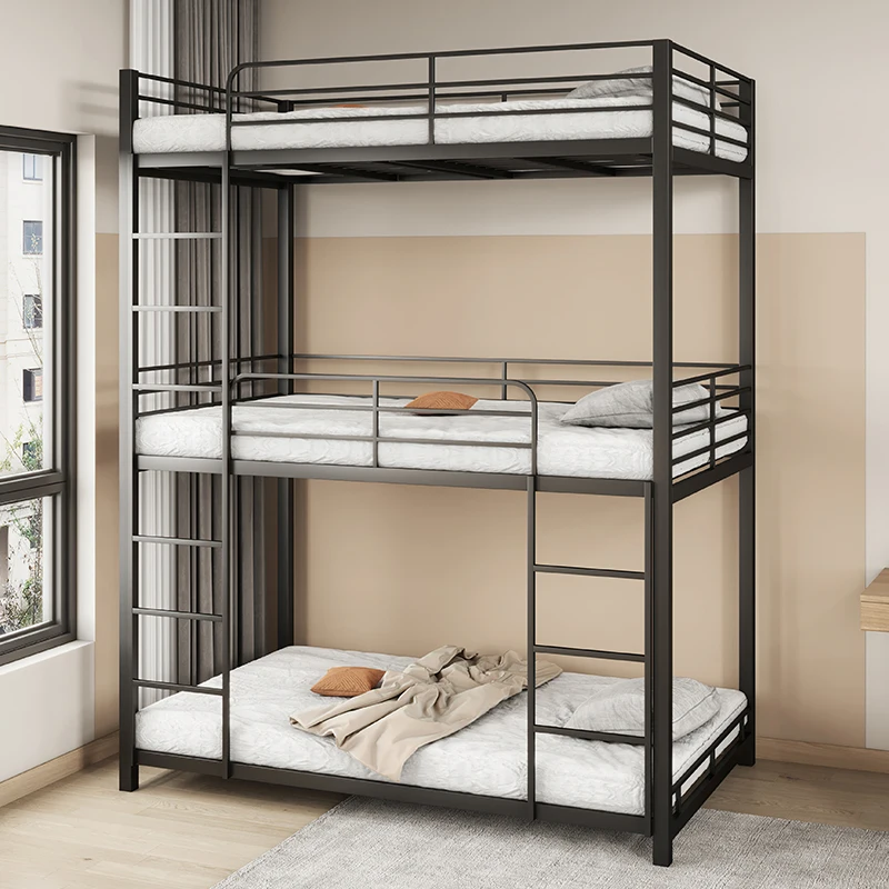 Twin Triple Bunk bed in Black Metal China manufacturer