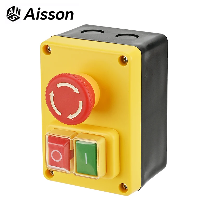 

YH02A D-2 120 В/250 В 16 А электромагнитный кнопочный переключатель аварийные выключатели для электроинструментов и оборудования станков