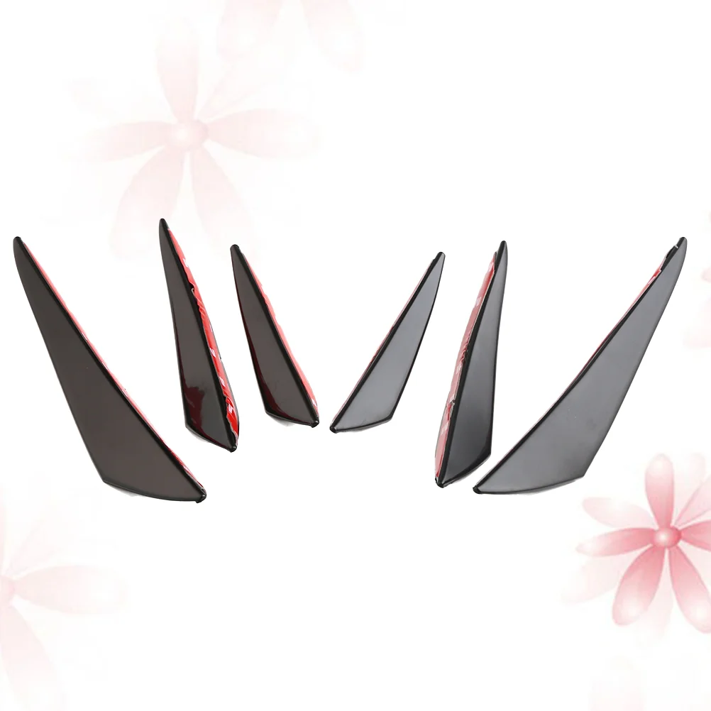 6PCS Universal PP Surface Car Bumper Front Lip Splitter Wrap Angle Spoiler (Carbon Fiber Pattern)