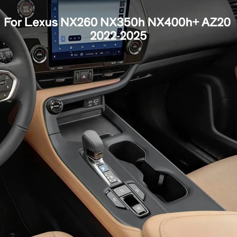 For Lexus NX260 NX350h NX400h+ AZ20 2022-2025 Center Console Interior Genuine Leather Gear Shift Panel Cover with Stitching