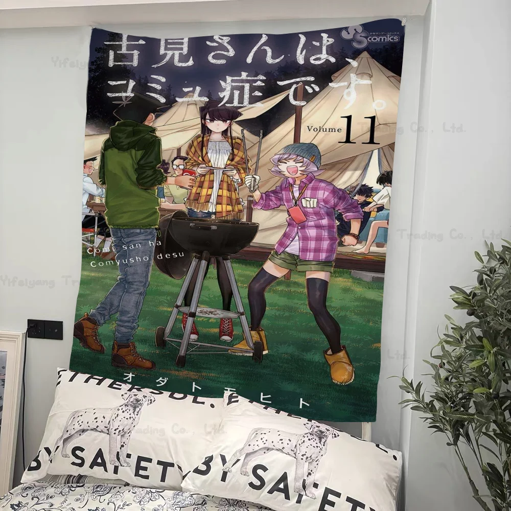 Komyushou Desu Posters Anime Komi Cant Communicate DIY Wall Tapestry Hanging Tarot Hippie Wall Rugs Dorm INS Home Decor