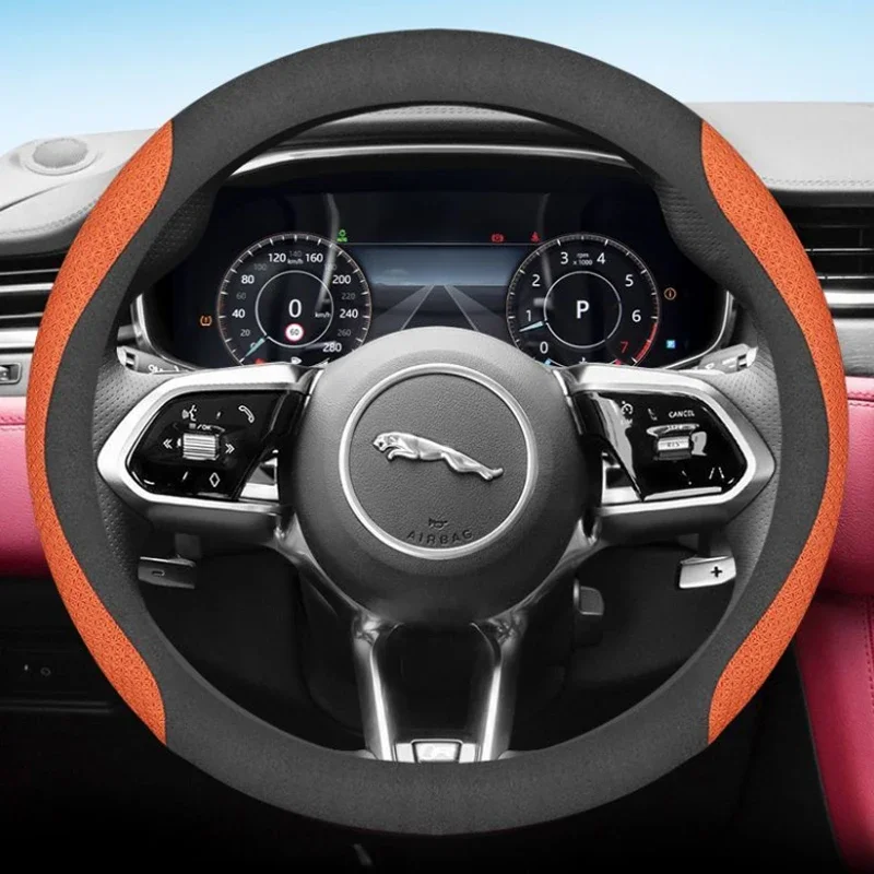 Leather Car Steering Wheel Cover for Jaguar X F S Type XF 250 260 XE XFR E F I Face Xj X350 X351 Xjl Accessories view 6