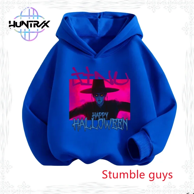 

2026 KPop Demon Hunter Cartoon Girls Boy Hooded Sweatshirt Warm Children's Korean Wave Fashion Casual Tops Casual Girls Clothing