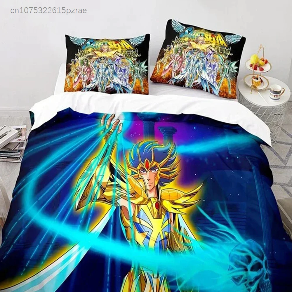 Anime Saint Seiya Bedding Set For Bedroom Soft Modern Bedspreads Comefortable Kids Duvet Cover Quilt Cover And Pillowcase