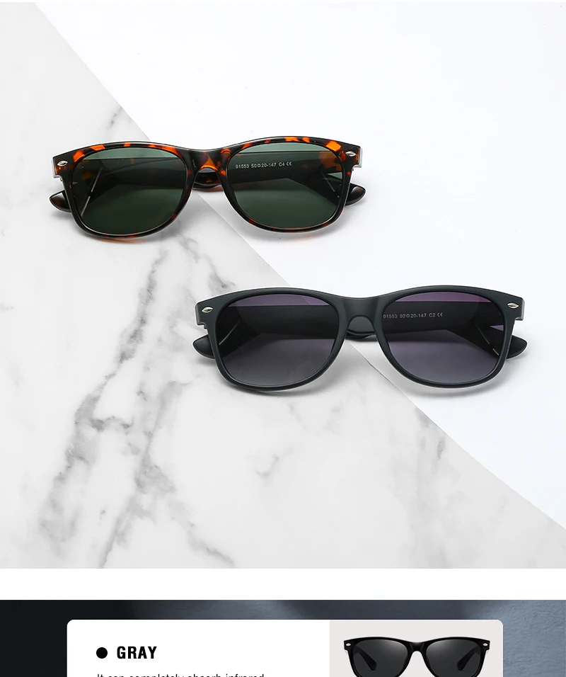 CRIXALIS Polarisierte Sonnenbrille für Herren, Retro-Spiegelbrille, für Herren, zum Fahren, Vintage, Reisen, Angeln, klassische Sonnenbrille für Damen, 400 – Detail 4