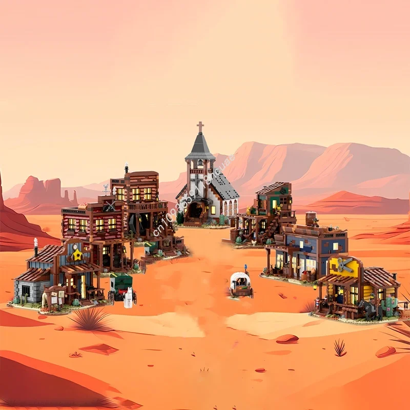 

10056pcs MOC Western Town Part One Westerned Model Building Christmas gift blocks Architecture creative idea Kids toy Birthday