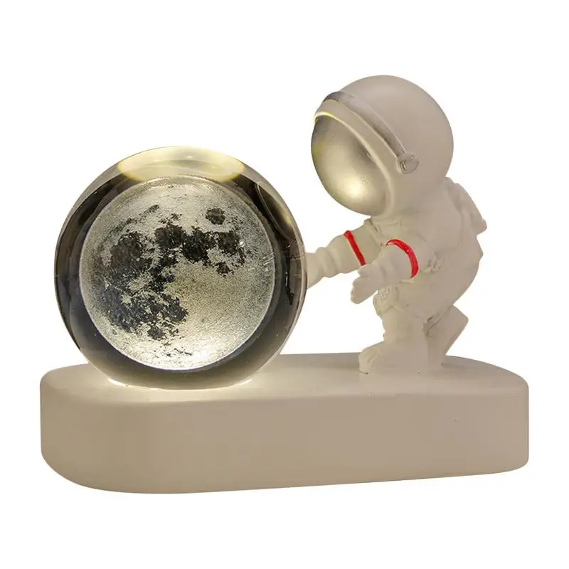 

Astronaut Crystal Ball Lamp Desktop Glowing Astronaut Moon Decor With Base LED Lighted Globe Home desk Decoration Accessories