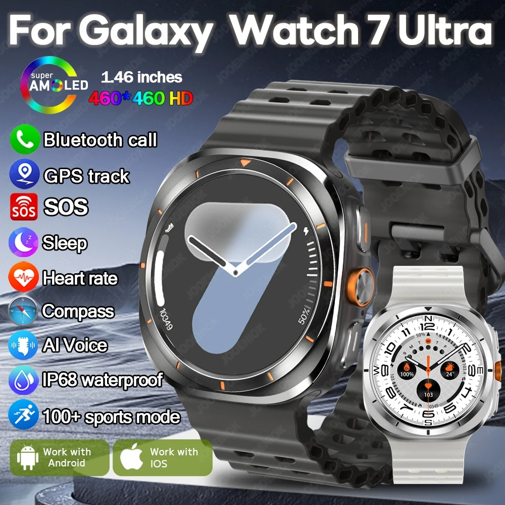 2024 New Galaxy Smart Watch 7 Ultra Men AMOLED Screen Multi-Function Sports Fitness Tracker Health Women smart watch for Samsung