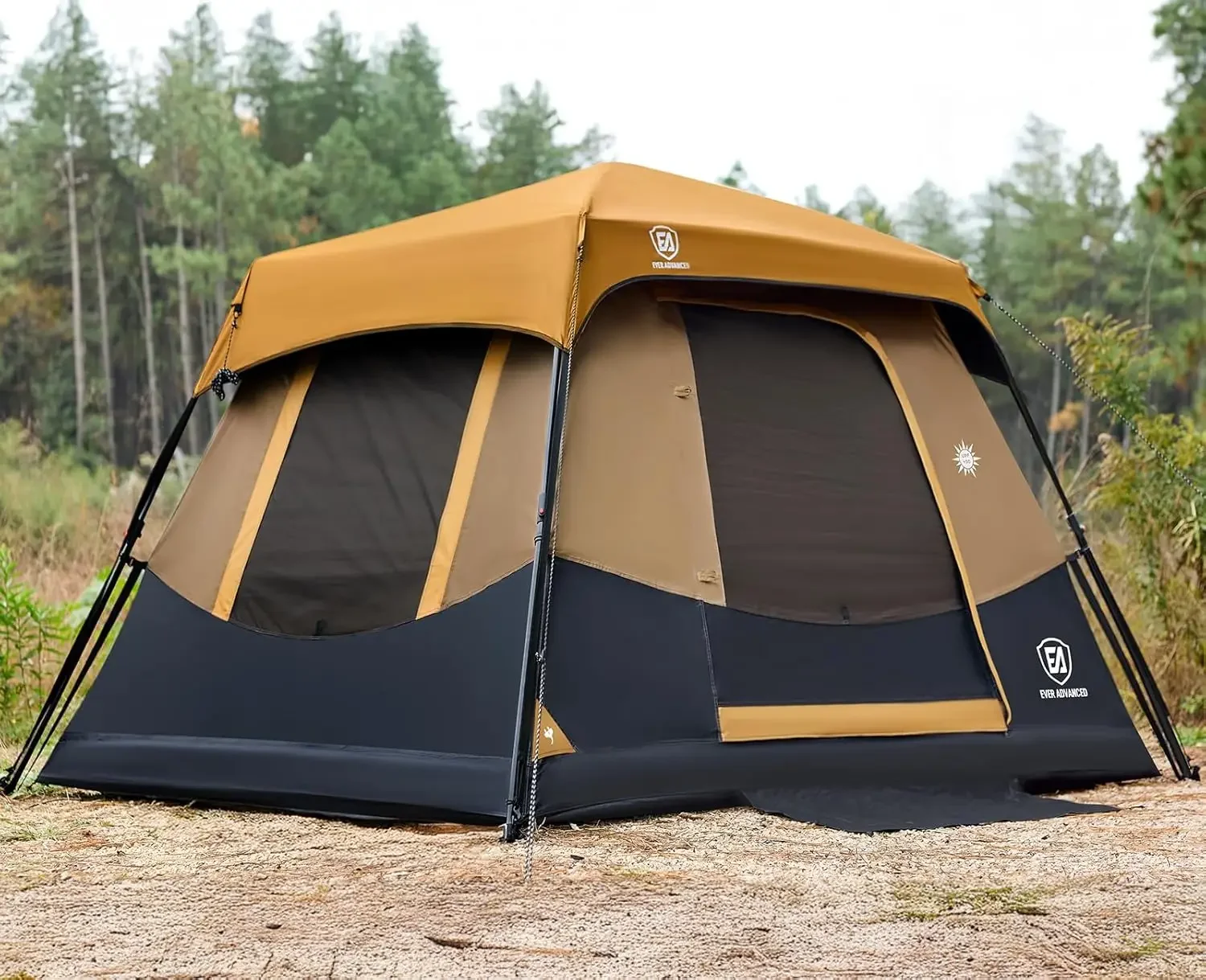 4 Person Blackout Camping Tent, 60s Easy Setup Instant Cabin Tent for Family, 4000mm Water-Resistant