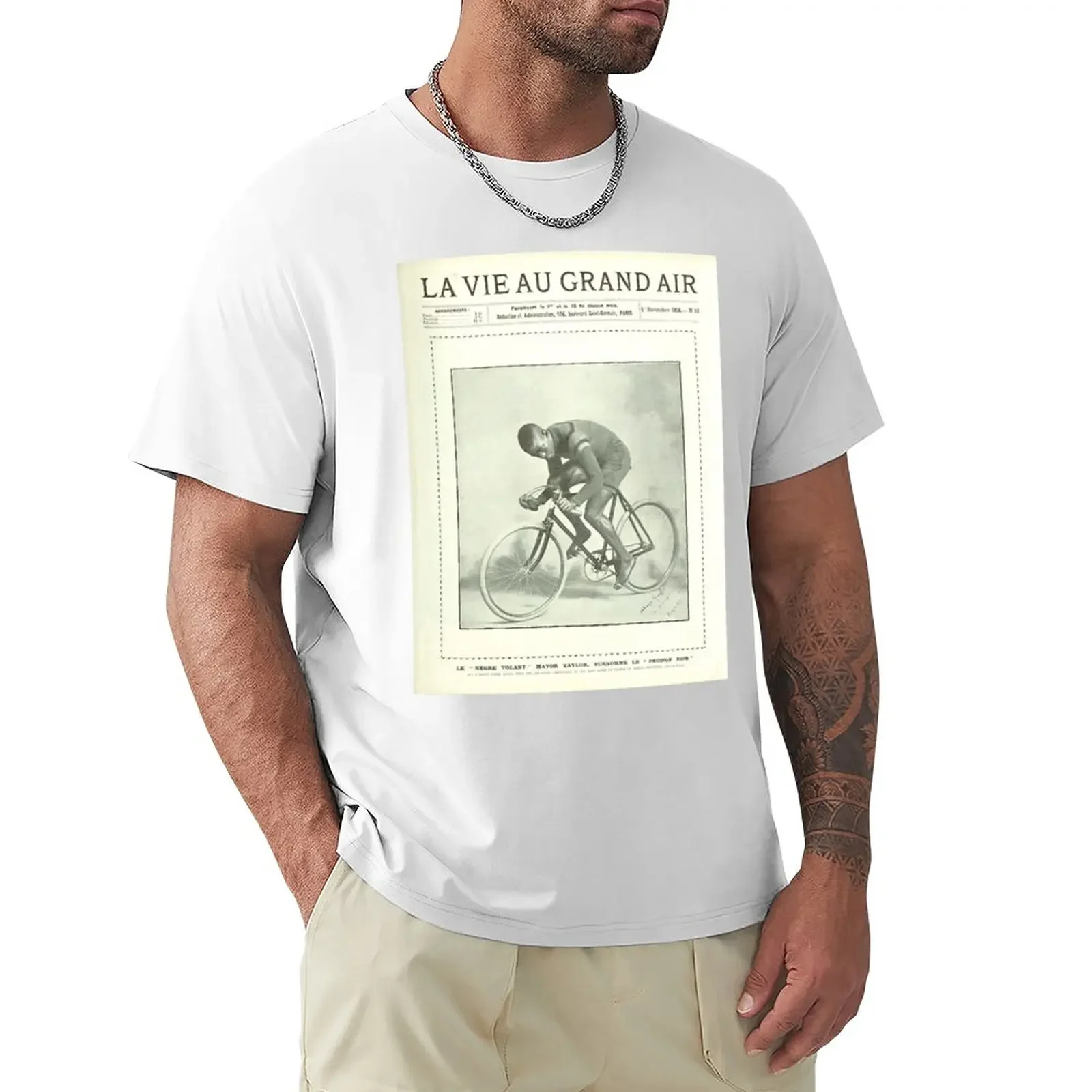 Summer Clothes Plain T Shirts Men MARSHAL WALTER MAJOR TAYLOR :1898 World Bicycle Racing Champion T-Shirt Men Clothing Style tee