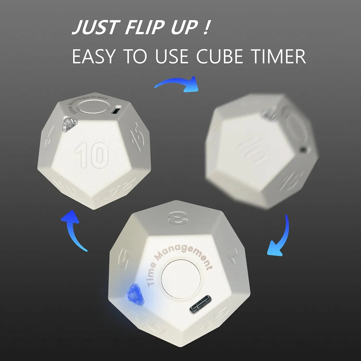 Mini Pomodoro Timer ABS Rotating Timer Time Management Cube Countdown Cooking Study Digital Timer Kitchen Cooking Accessories