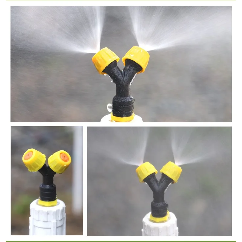 Spruzzatore nebulizzatore in plastica tipo Y da 1/2 pollice - Controllo polvere per irrigazione da giardino a doppio ugello per cantiere