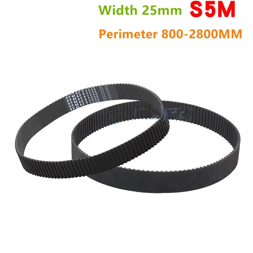 

1 Piece width 25mm S5M Timing Belt Teeth Circular Teeth Rubber Belt S5M-810 865 950 1050 1150 1225 1270 1420 1615mm Pitch 5mm