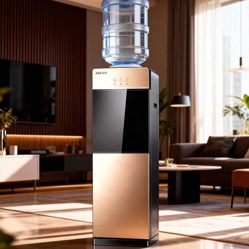 Home Office Vertical Tea Bar Machine, Top Bucket Design, Cooling Heating Function, Child Lock Energy Saving for Rental Room