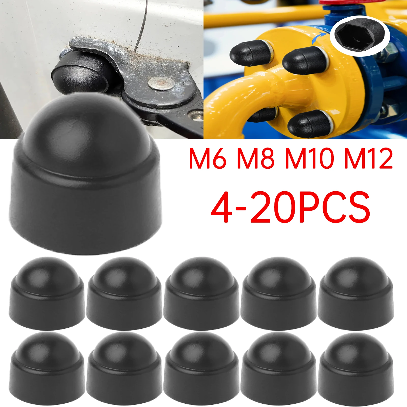 4-20PCS Car Door Screw Protection Cap Cover Dome M6 M8 M10 M12 Bolt Nuts Exposed Hexagon Plastic For Toyota Corolla Rav4 Yaris