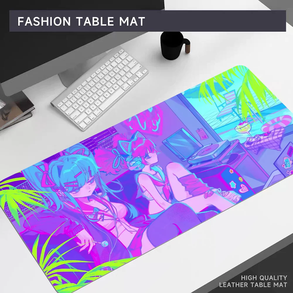 Muse Dash Anime Girl Mousepad 80x30cm XL Lockedge Office Computer Desk Mat Table Keyboard Big Mouse Pad Laptop Cushion Bedroom