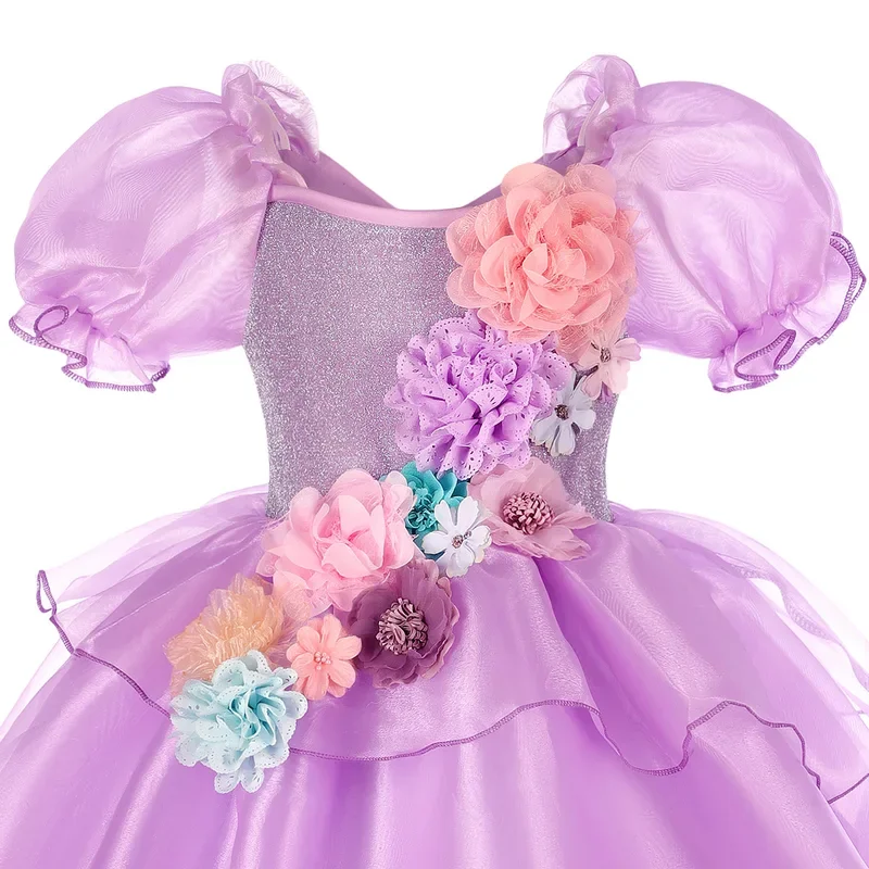 Rt01 meninas encanto traje madrigal isabela cosplay vestido para crianças fantasia carnaval festa de aniversário roupas halloween princesa * jk2